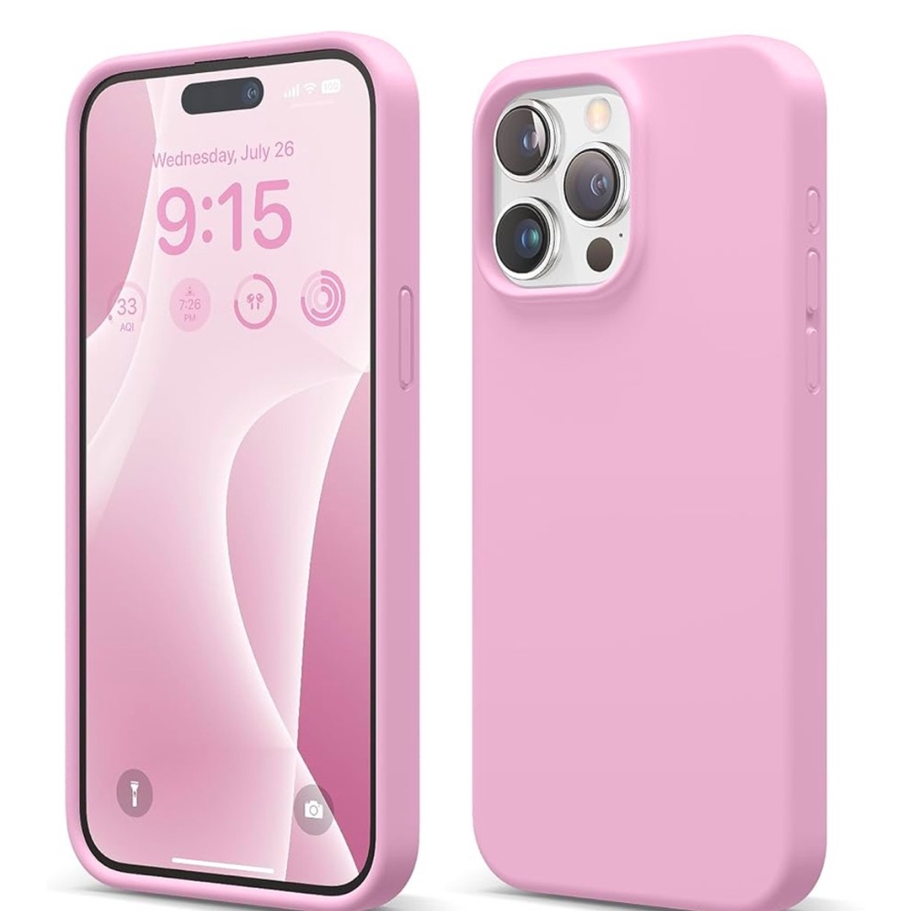 Apple iPhone 15 Pro Max silicone phone case pink